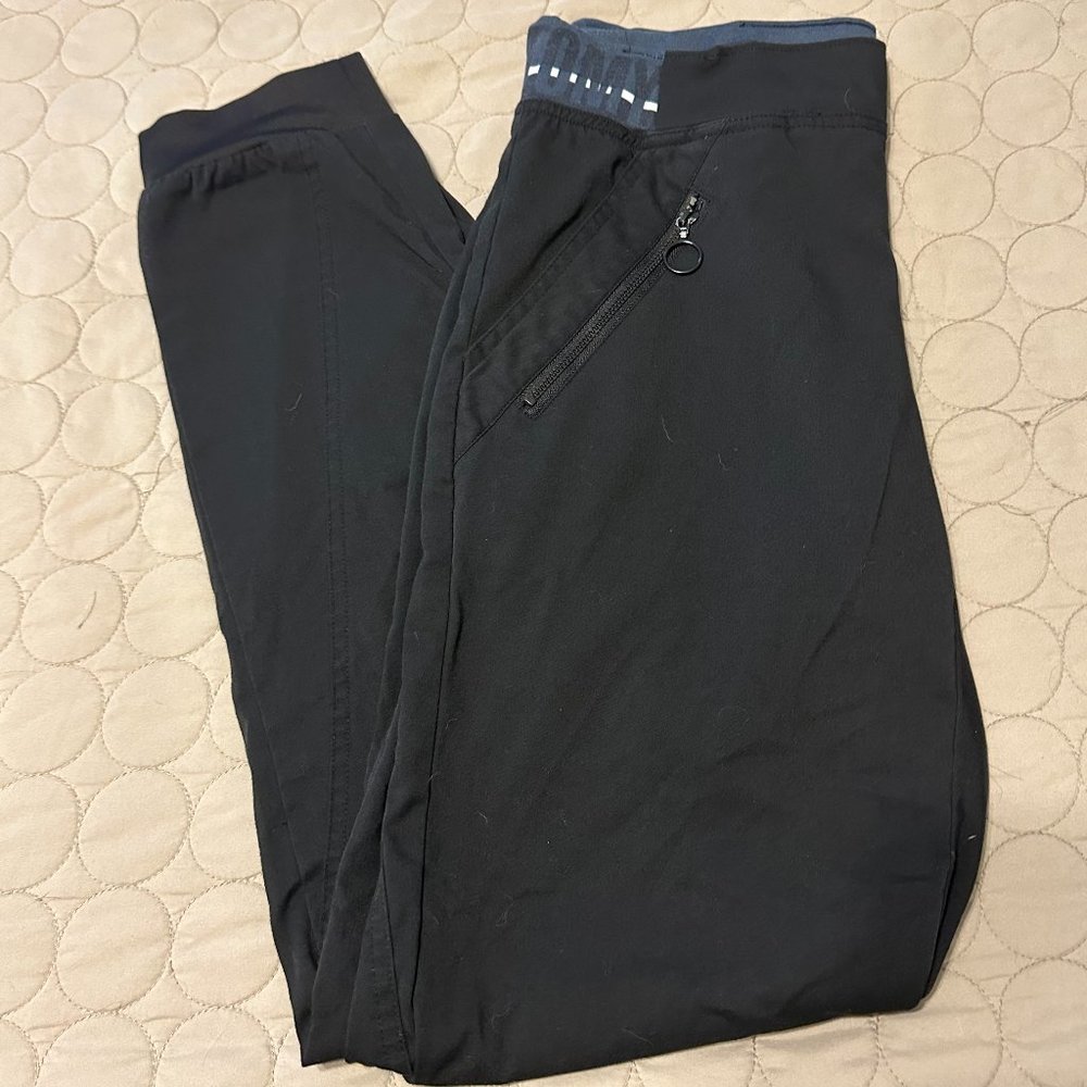 Barco Black Jogger Scrub Bottoms - Size Small